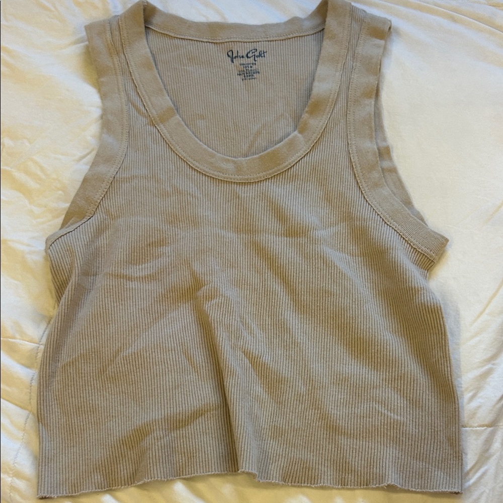 Brandy Melville Tan Ribbed Tank Top